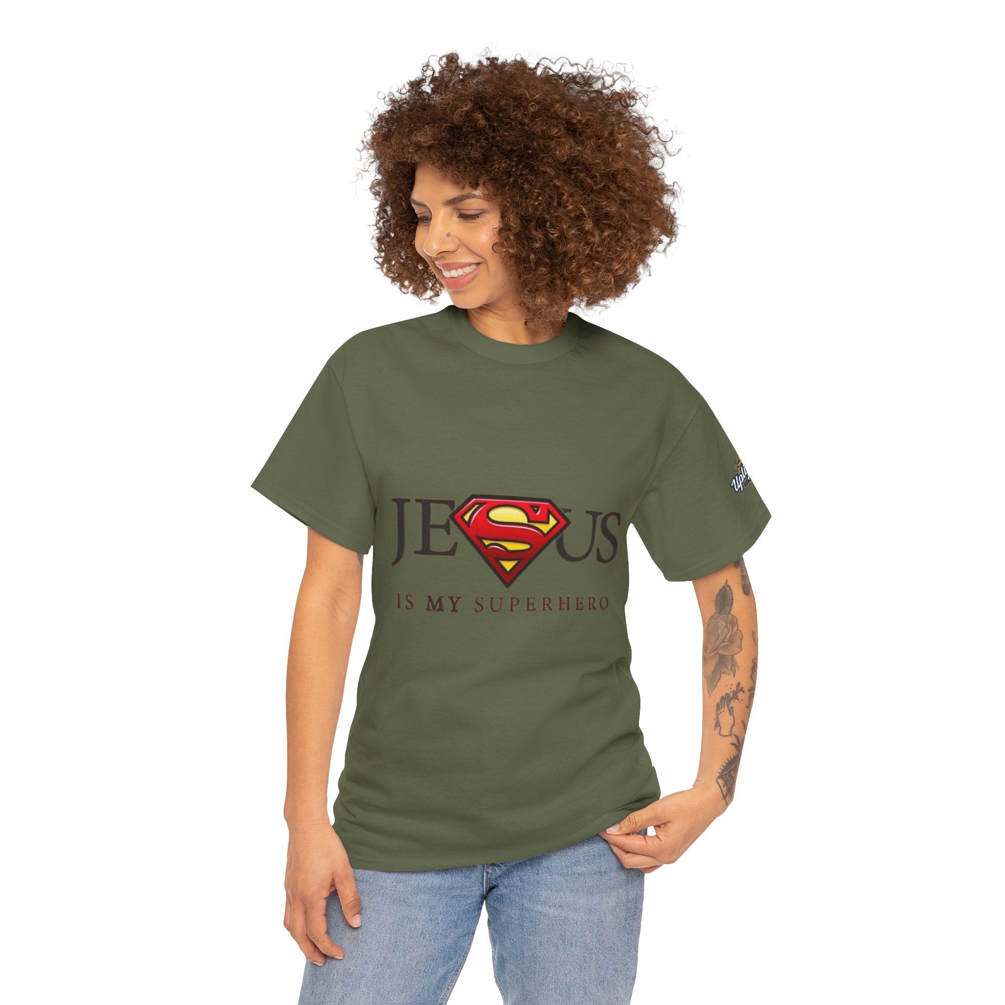 Jesus Is My Superhero T-Shirt — Faith-Based Superman-Inspired Tee Printify