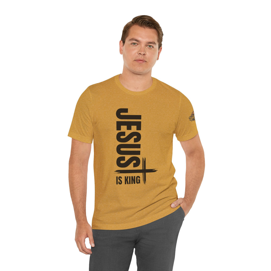 Jesus Is King T-shirt | Modern Typographic Cross Christian T-shirt Printify