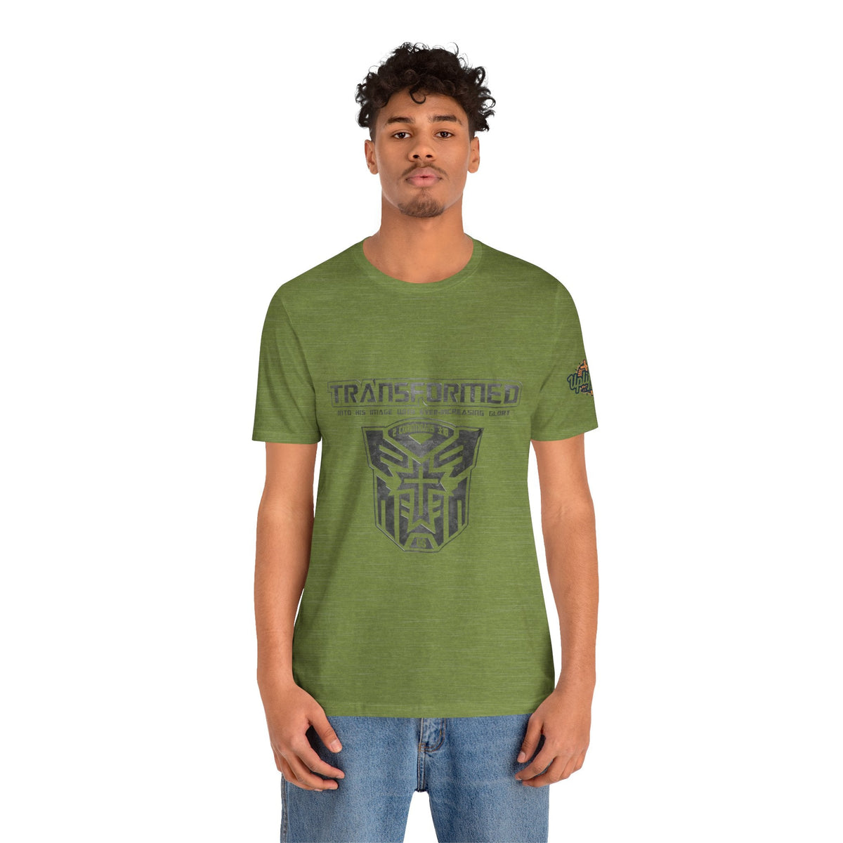 Transformer Logo Christian T-shirt | 2 Corinthians 3:18 Bible Verse T-shirt Printify