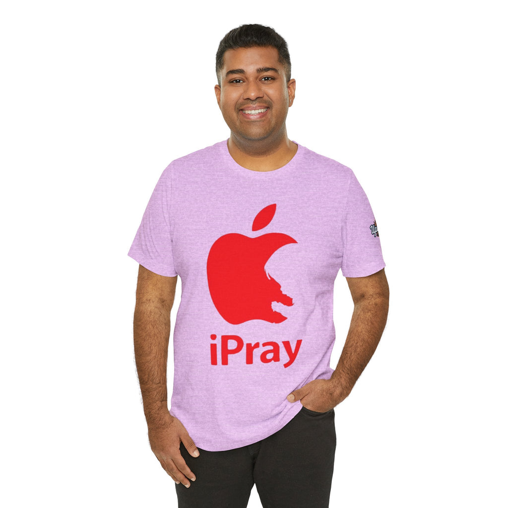 iPray Red Apple Christian T-Shirt — Faith Graphic Tee Printify