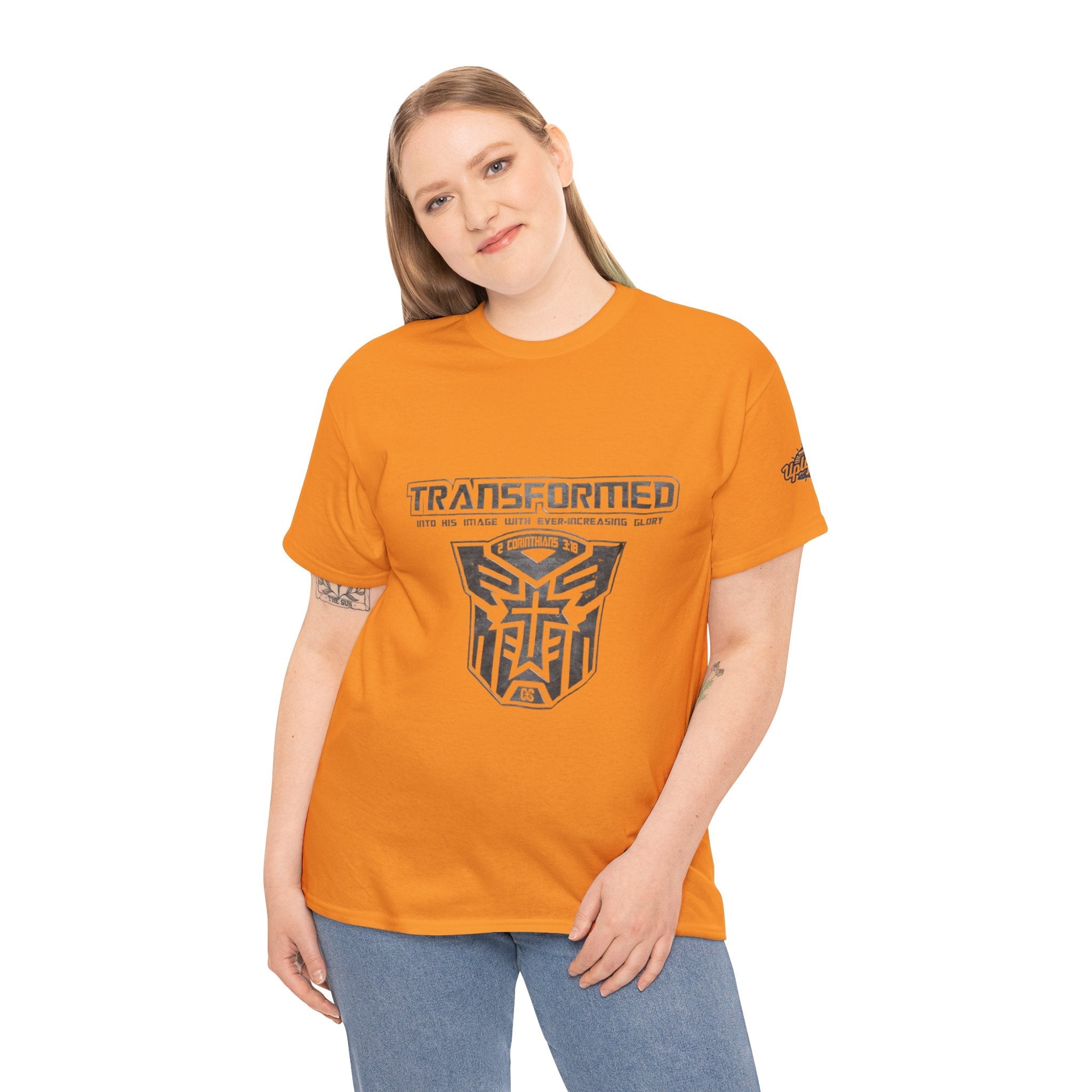 Transformer Logo Christian T-shirt | 2 Corinthians 3:18 Bible Verse T-shirt Printify