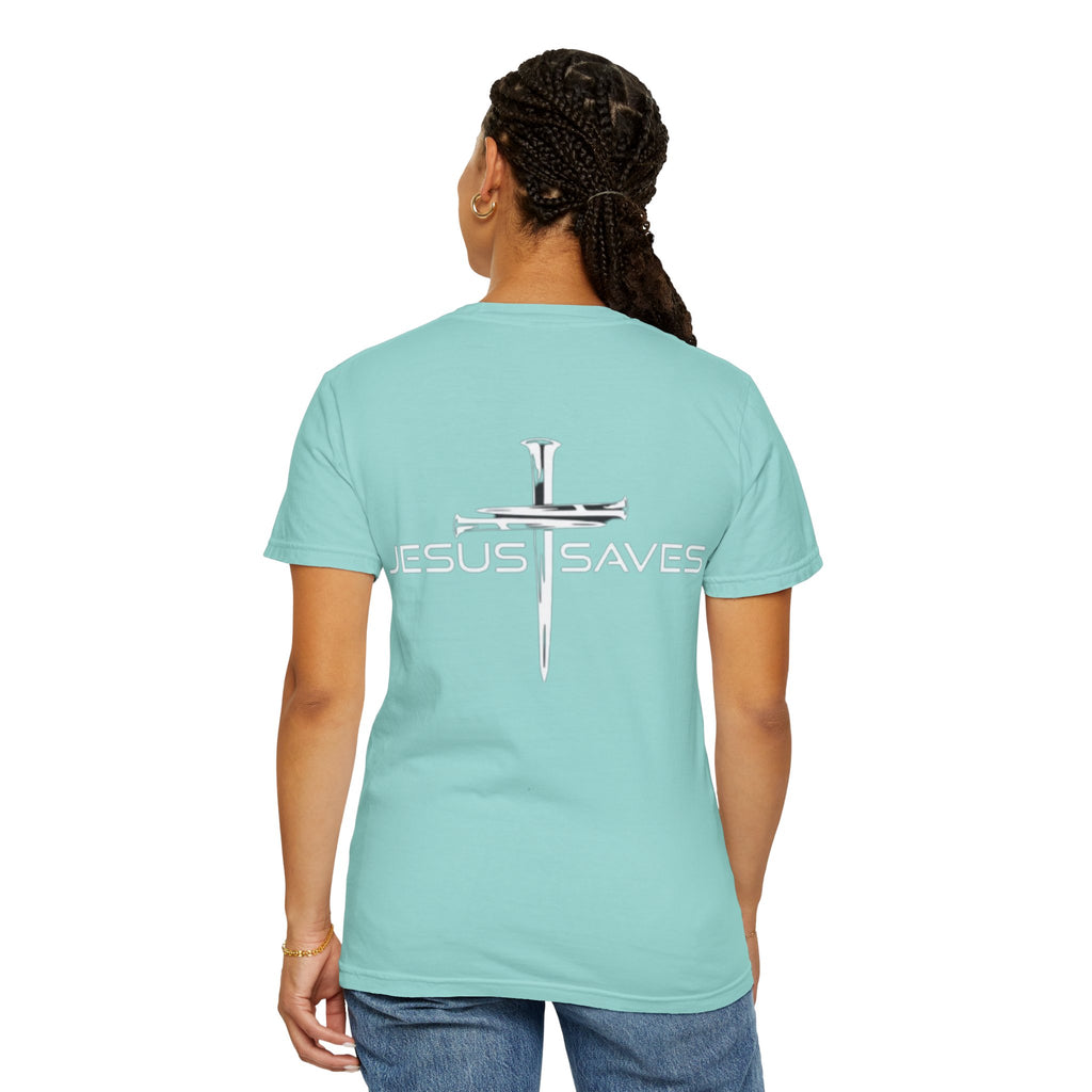 Jesus Saves T-shirt – 3 Nails Crucifix Cross Christian T-shirt for Redemption Faith & Bold Salvation