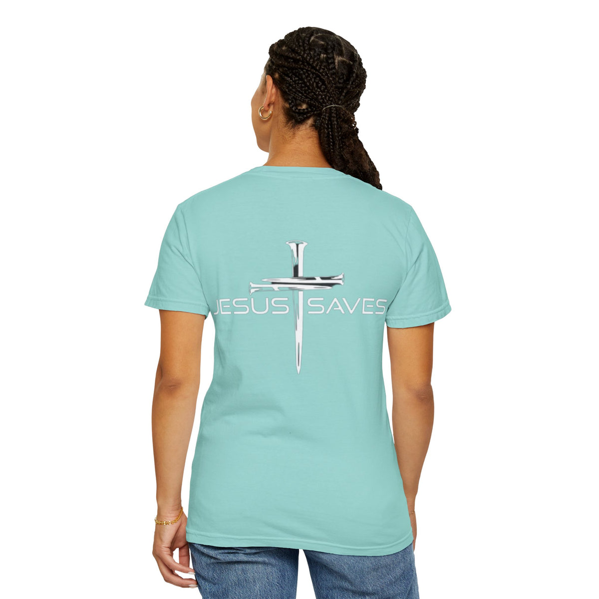 Jesus Saves T-shirt – 3 Nails Crucifix Cross Christian T-shirt for Redemption Faith & Bold Salvation