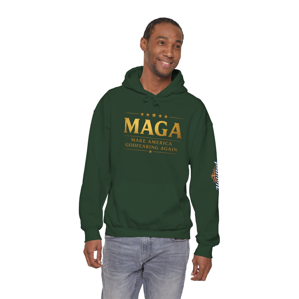 Hoodie - MAGA "Make America Godfearing Again" Political Graphic Hoodie Printify