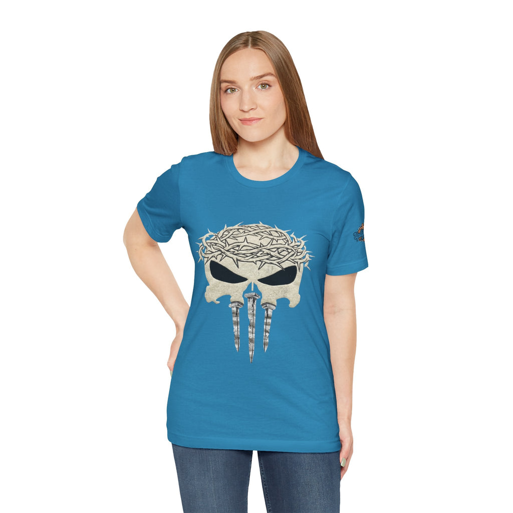 Christian Skull T-shirt - Crown of Thorns & Nails - Warrior Faith T-shirt Printify