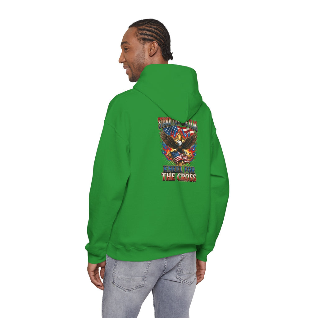 Stand for the Flag Kneel for the Cross Hoodie | Patriotic Eagle Hoodie Printify