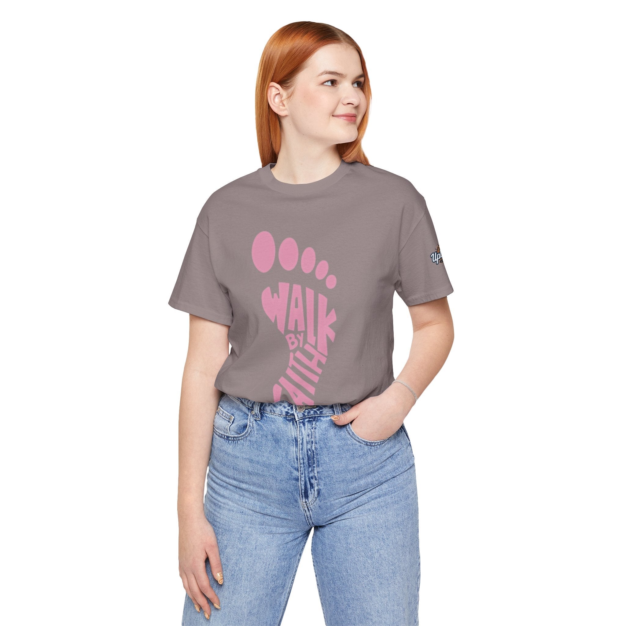 Walk By Faith Footprint T-Shirt Printify