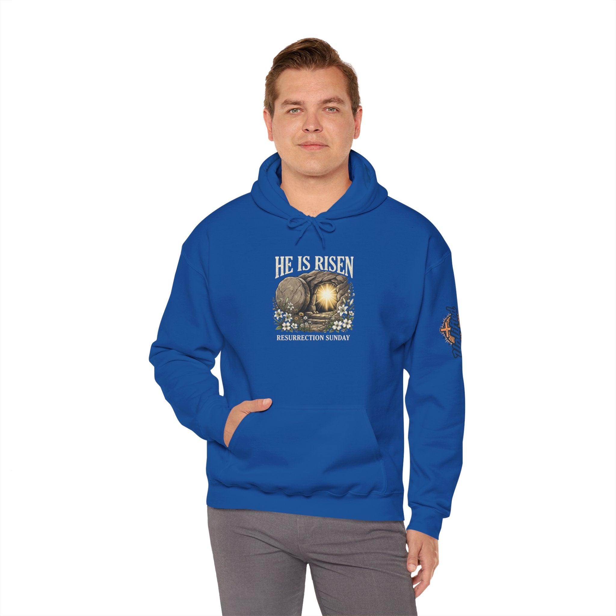He Is Risen Hoodie — Jesus Christ Resurrection Easter Hoodie Printify