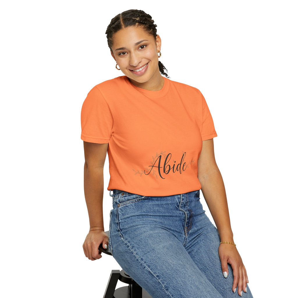 Abide in the Lord T-Shirt – Vine Design Christian Tee for Faithful Hearts Printify