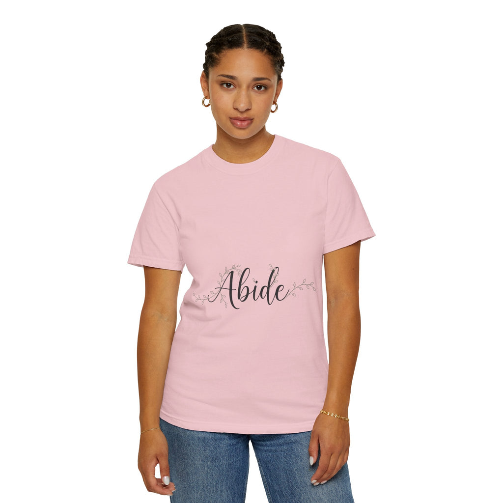 Abide in the Lord T-Shirt – Vine Design Christian Tee for Faithful Hearts Printify