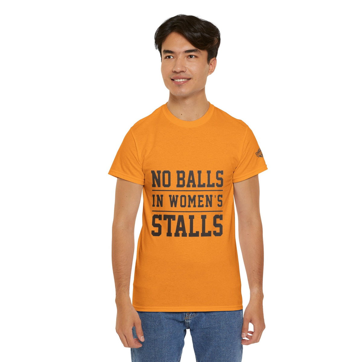 No Balls in Women's Stalls Retro Protest T-Shirt Printify