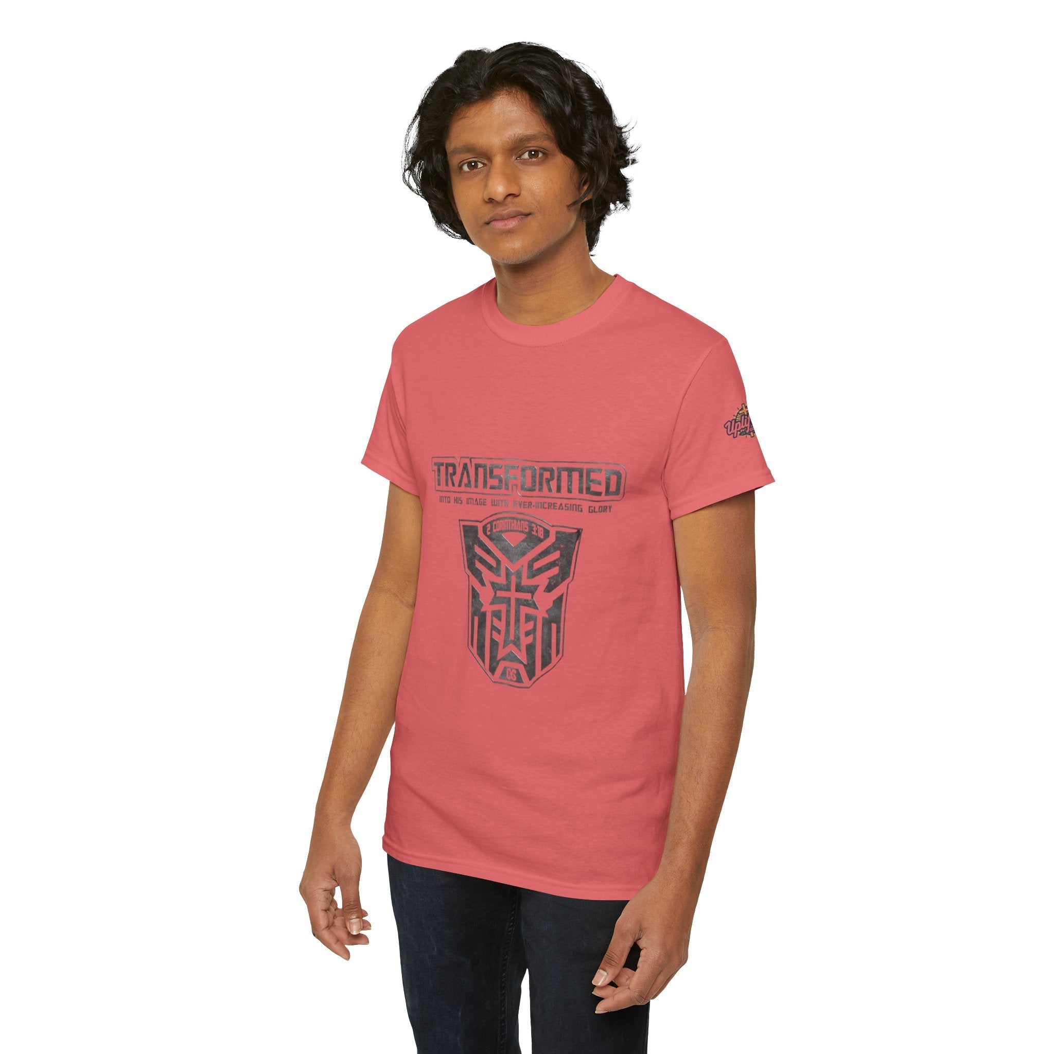 Transformer Logo Christian T-shirt | 2 Corinthians 3:18 Bible Verse T-shirt Printify