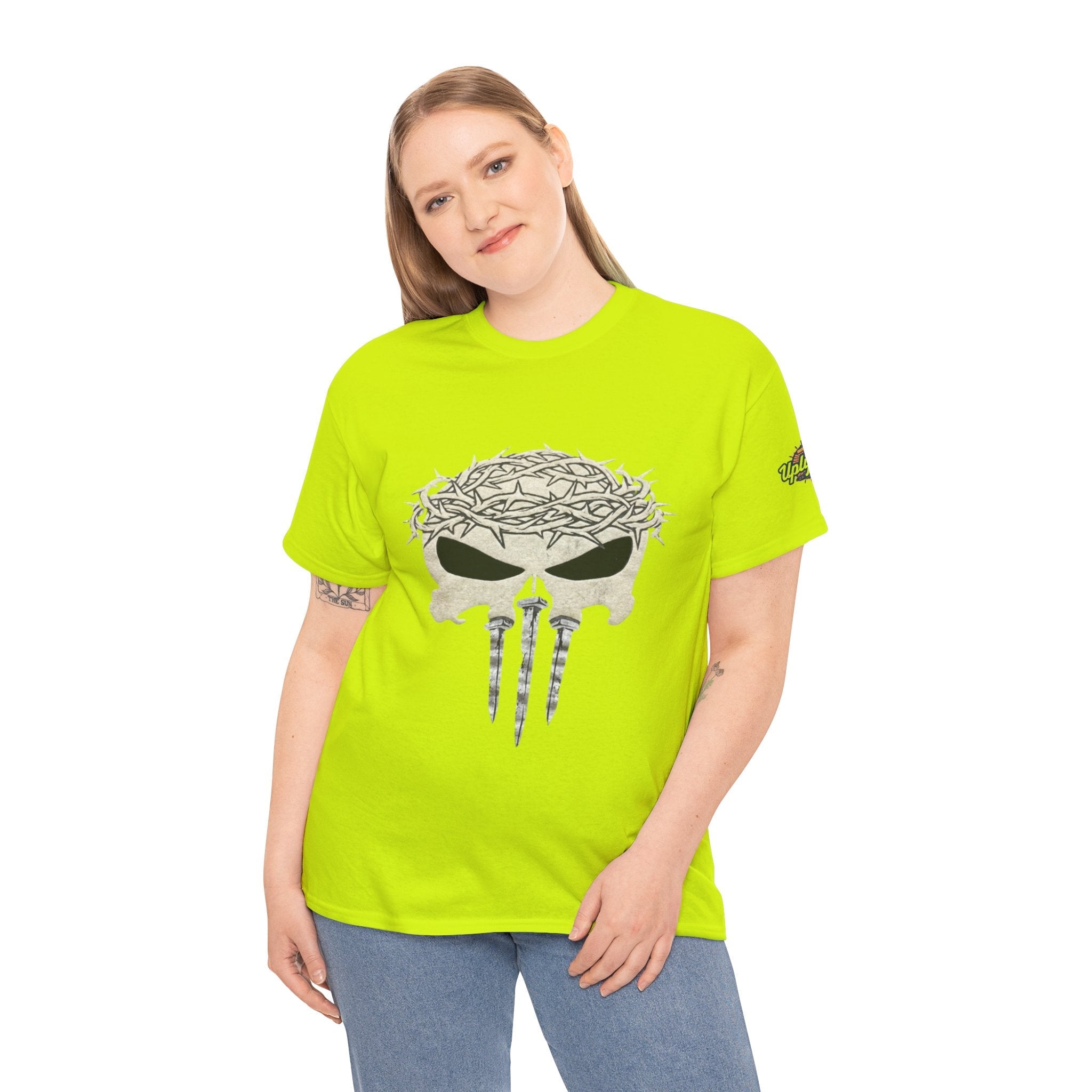 Christian Skull T-shirt - Crown of Thorns & Nails - Warrior Faith T-shirt Printify