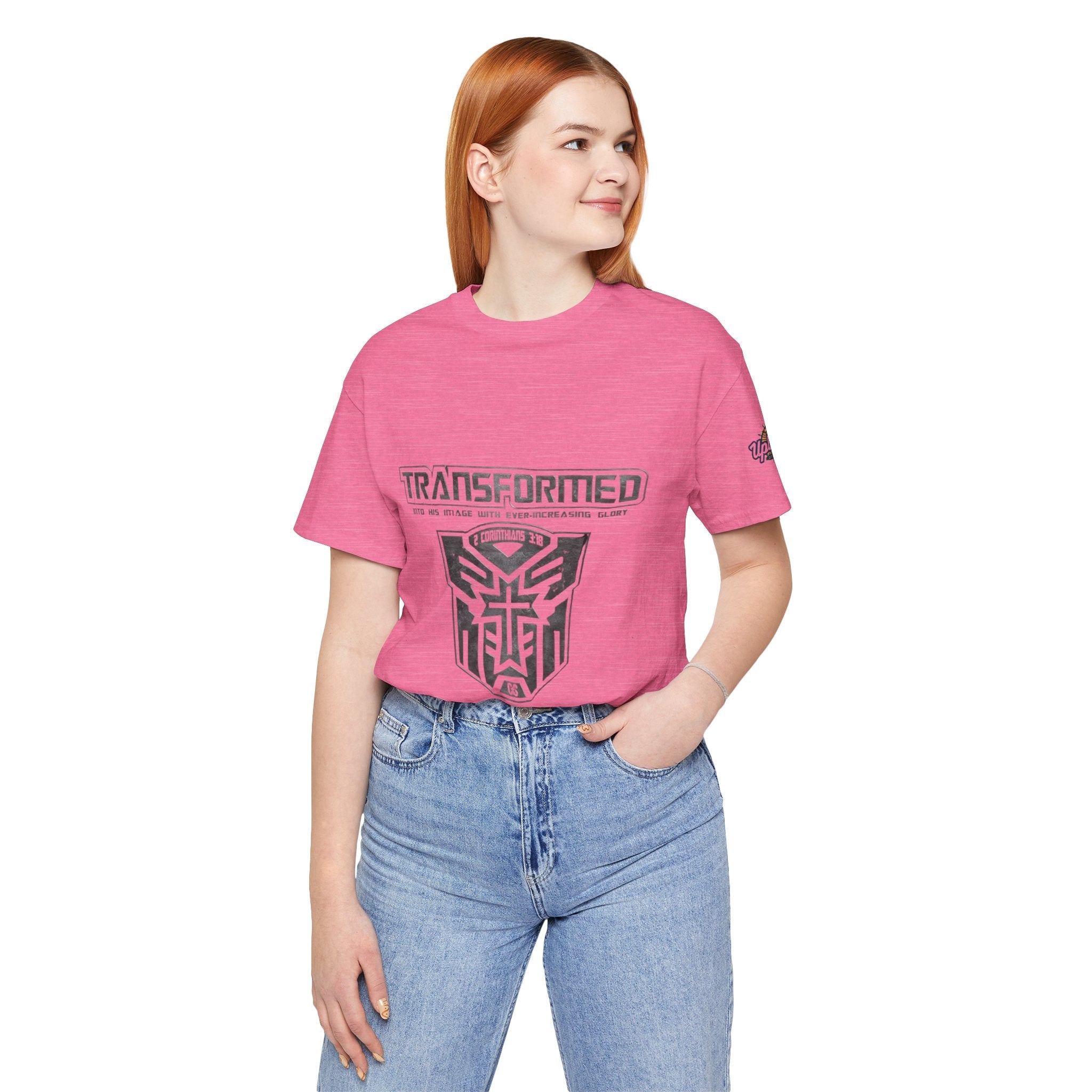 Transformer Logo Christian T-shirt | 2 Corinthians 3:18 Bible Verse T-shirt Printify