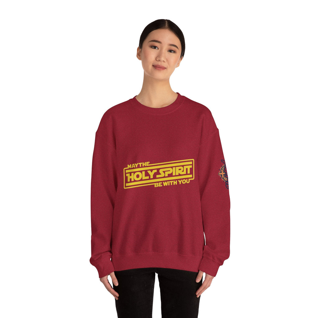 May the Holy Spirit Be With You Sweatshirt - Christian Star Wars Parody Sweatshirt Printify