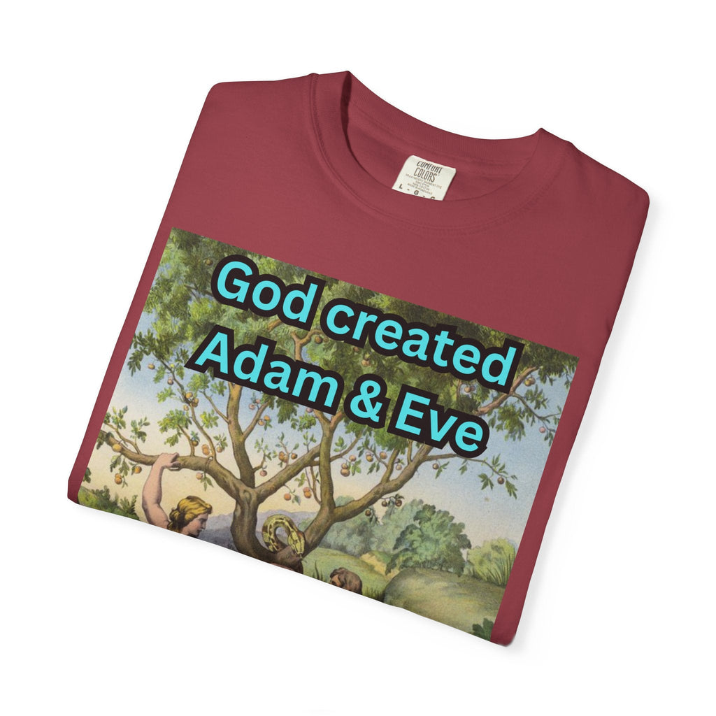 God Created Adam and Eve T-Shirt – Biblical Truth Christian Tee for Bold Faith Printify