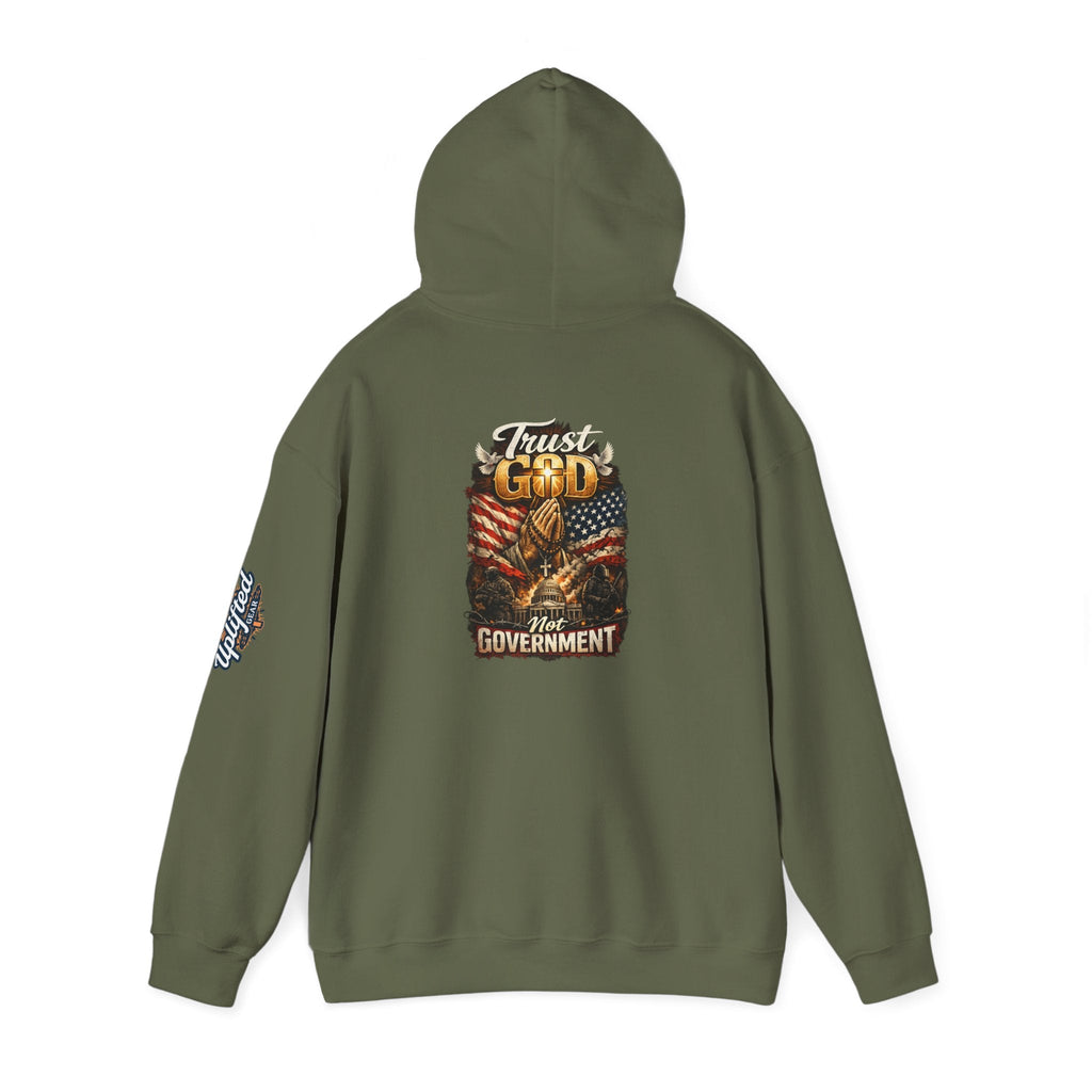 Trust God Not Government Hoodie — Vintage Patriotic Christian Hoodie Printify