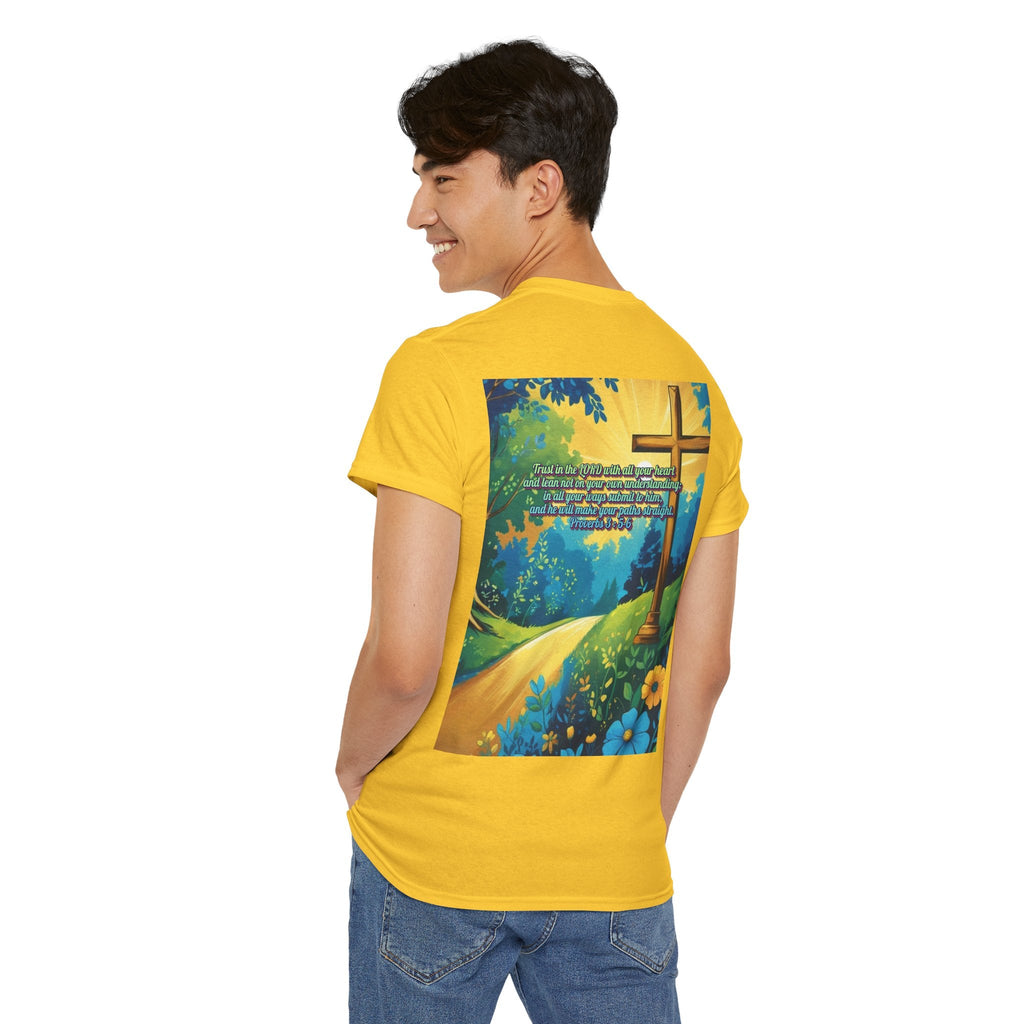 Trust in The Lord Proverbs 3:5-6 Biblical Design Unisex Heavy Cotton Tee Printify