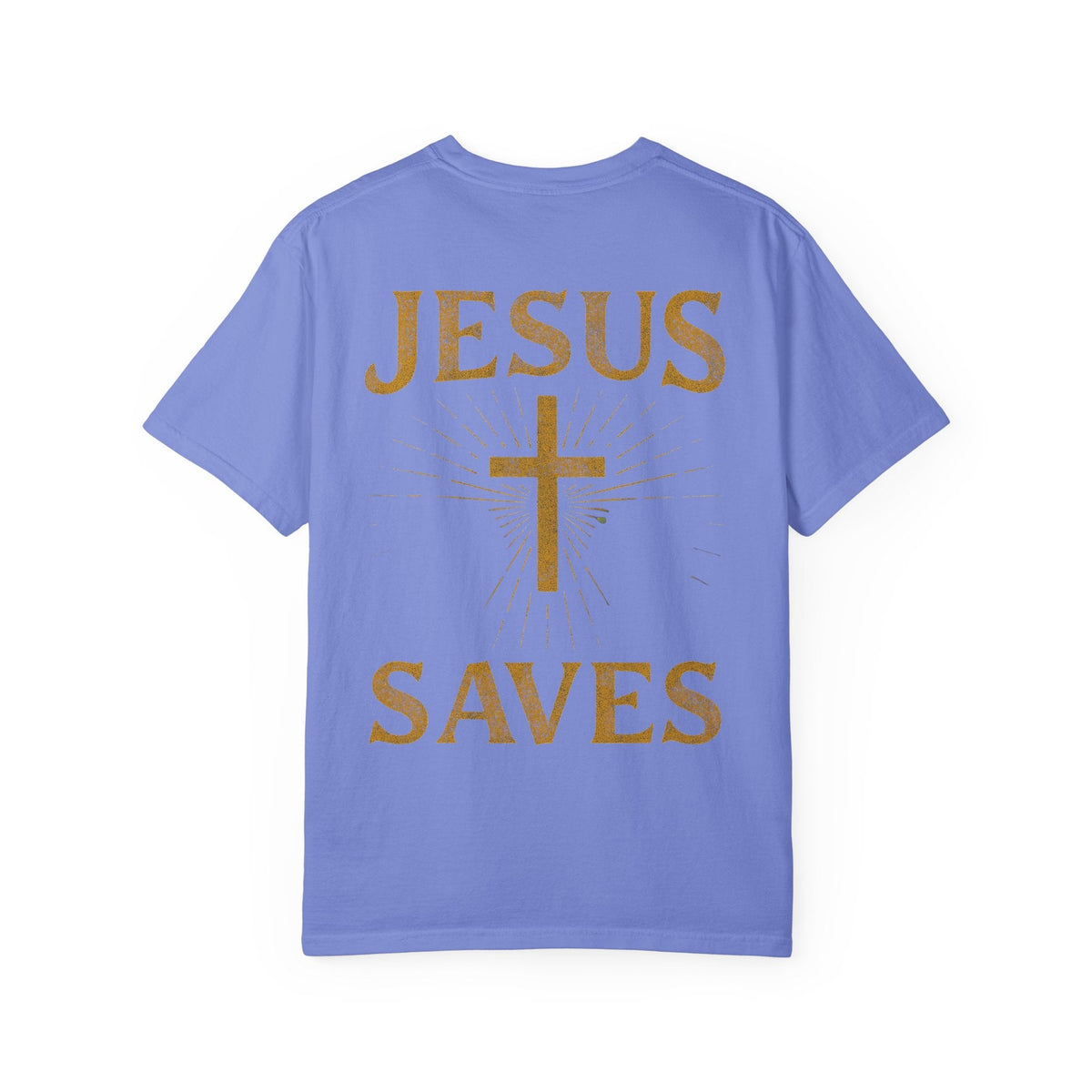 Jesus Saves T-shirt – Radiant Cross & Rays of Light Christian T-shirt for Eternal Hope & Faith Printify