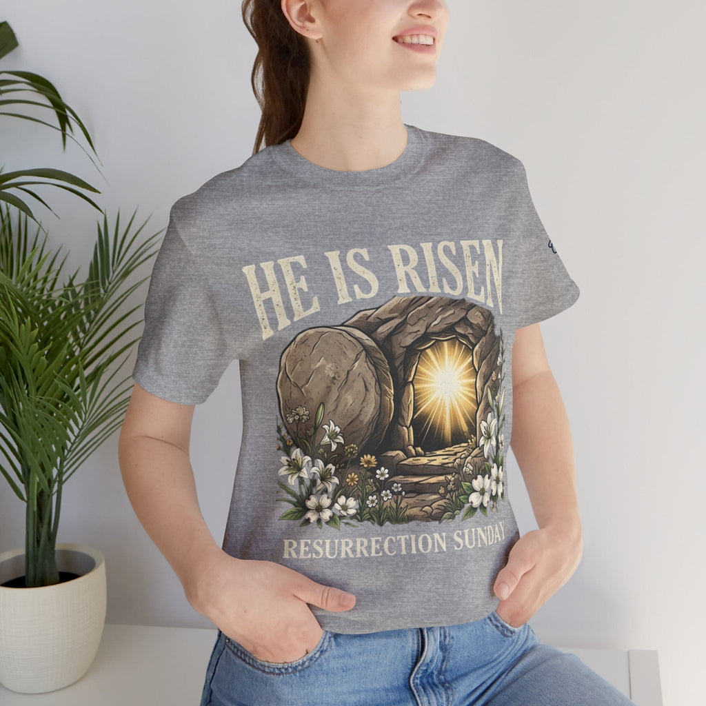 He Is Risen T-Shirt — Jesus Christ Resurrection Easter Tee Printify