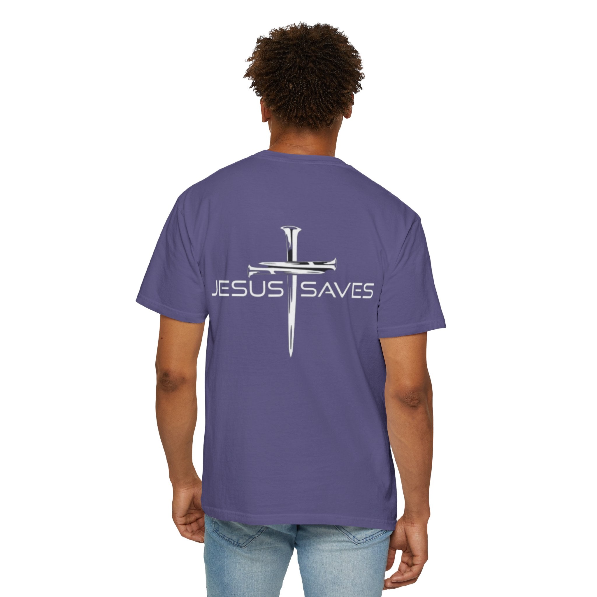 Jesus Saves T-shirt – 3 Nails Crucifix Cross Christian T-shirt for Redemption Faith & Bold Salvation