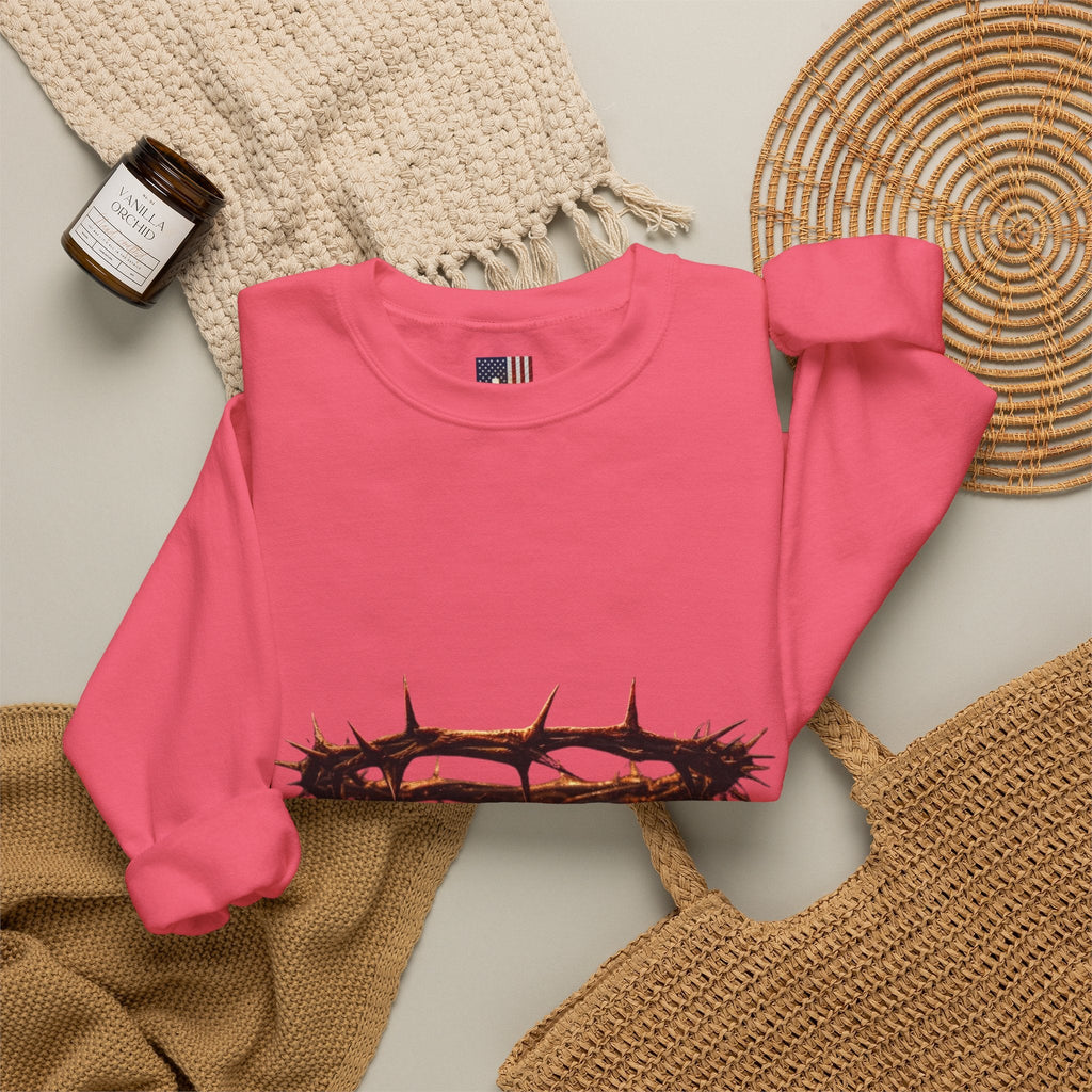It Is Finished Crown of Thorns Sweatshirt — Christian John 19:30 Faith Sweatshirt Printify