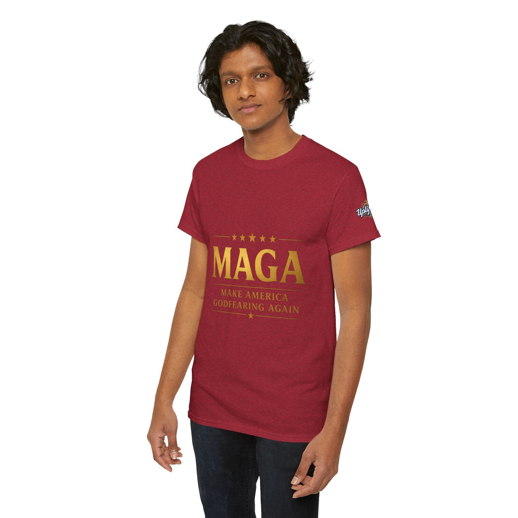 MAGA Gold Letter T-Shirt — "Make America Great Again" Printify