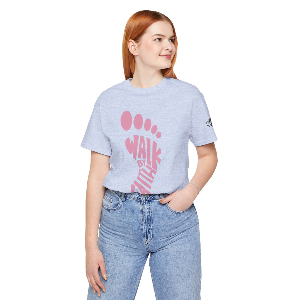 Walk By Faith Footprint T-Shirt Printify