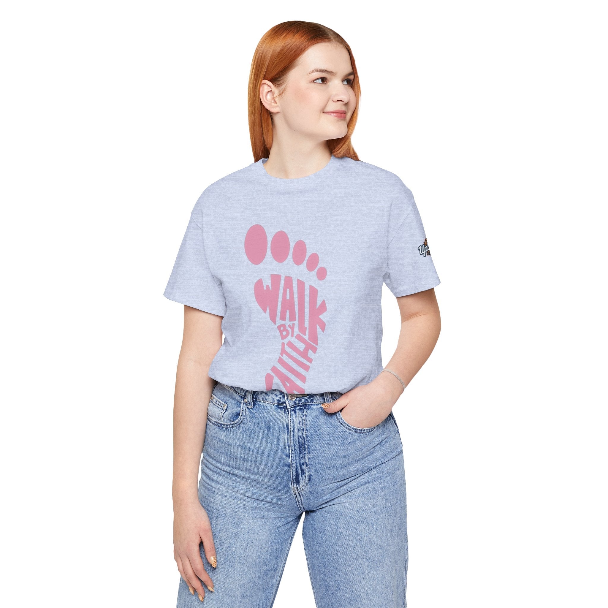 Walk By Faith Footprint T-Shirt Printify