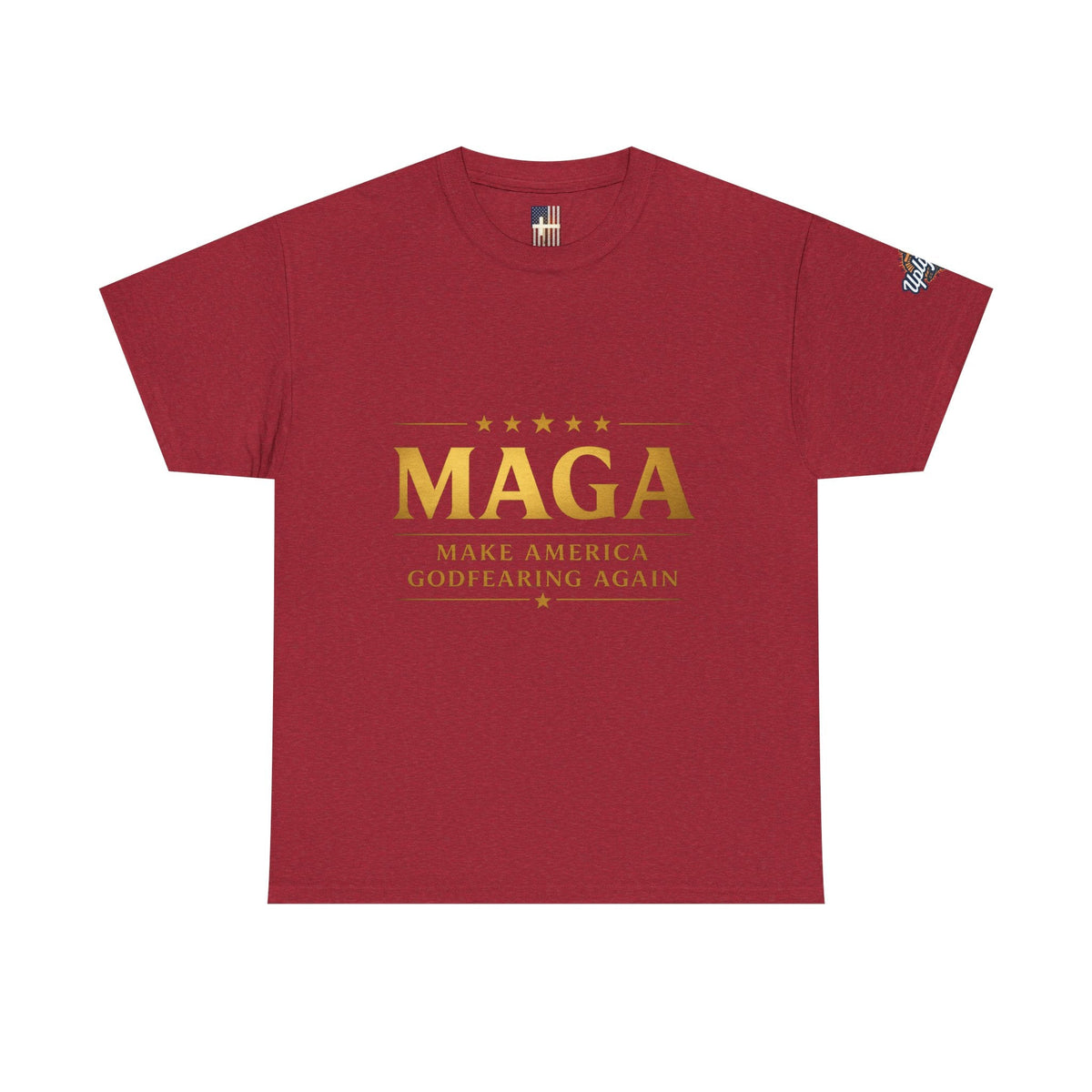 MAGA Gold Letter T-Shirt — "Make America Great Again" Printify