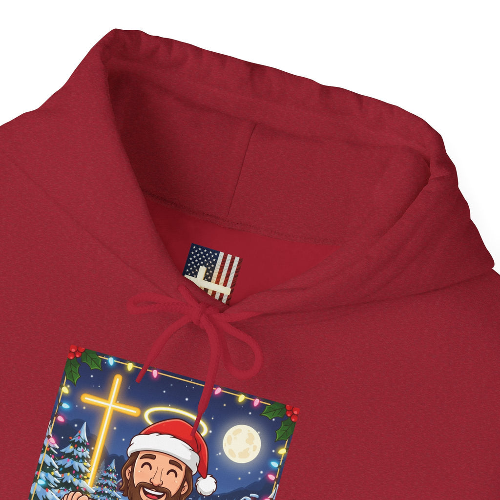 🎄 Make Christmas Great Again – Funny Christian Hoodie | Jesus Holding Banner | Faith-Based Holiday Parody Tee | Uplifted Gear Printify