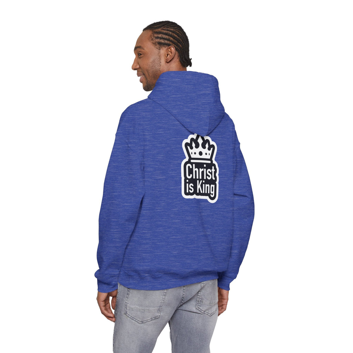 Christ is King Hoodie – Bold Crown & Cross Christian Sweatshirt for Unshakable Faith Printify