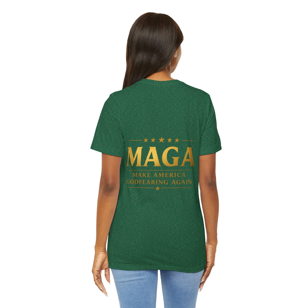 MAGA Gold Letter T-Shirt — "Make America Great Again" Printify