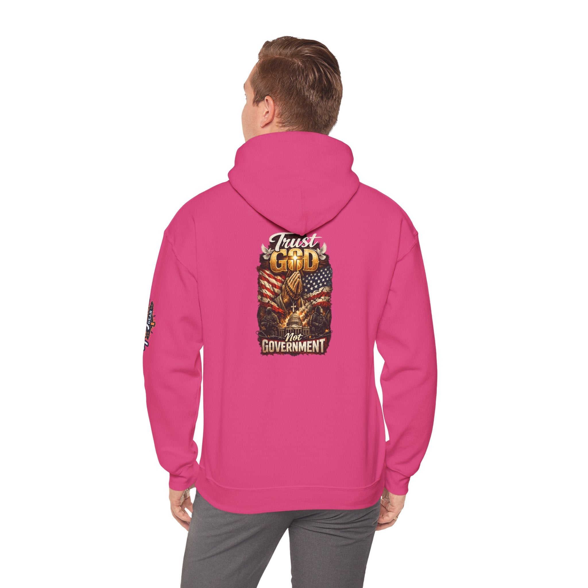 Trust God Not Government Hoodie — Vintage Patriotic Christian Hoodie Printify