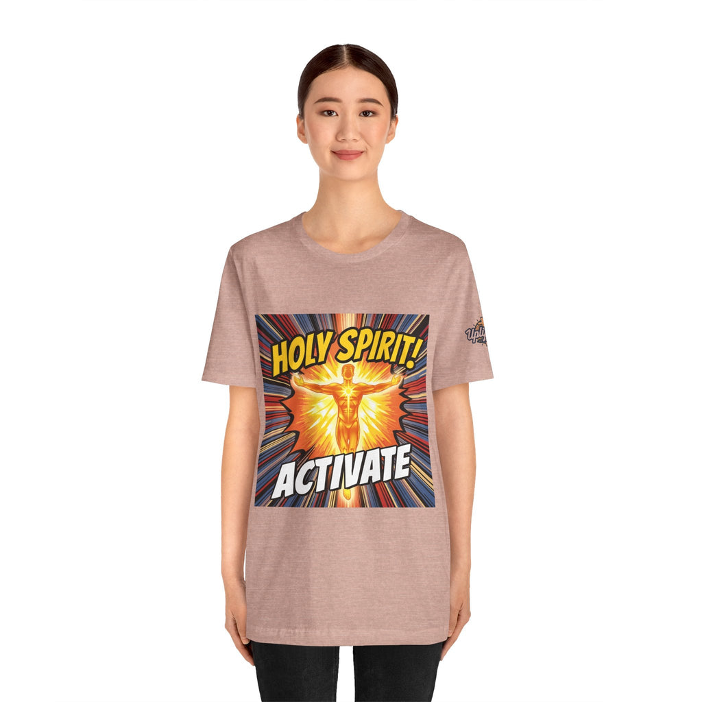 Holy Spirit Activate T-shirt – Superhero Christian T-shirt with Vibrant Power-Up Design for Faith-Fueled Boldness Printify