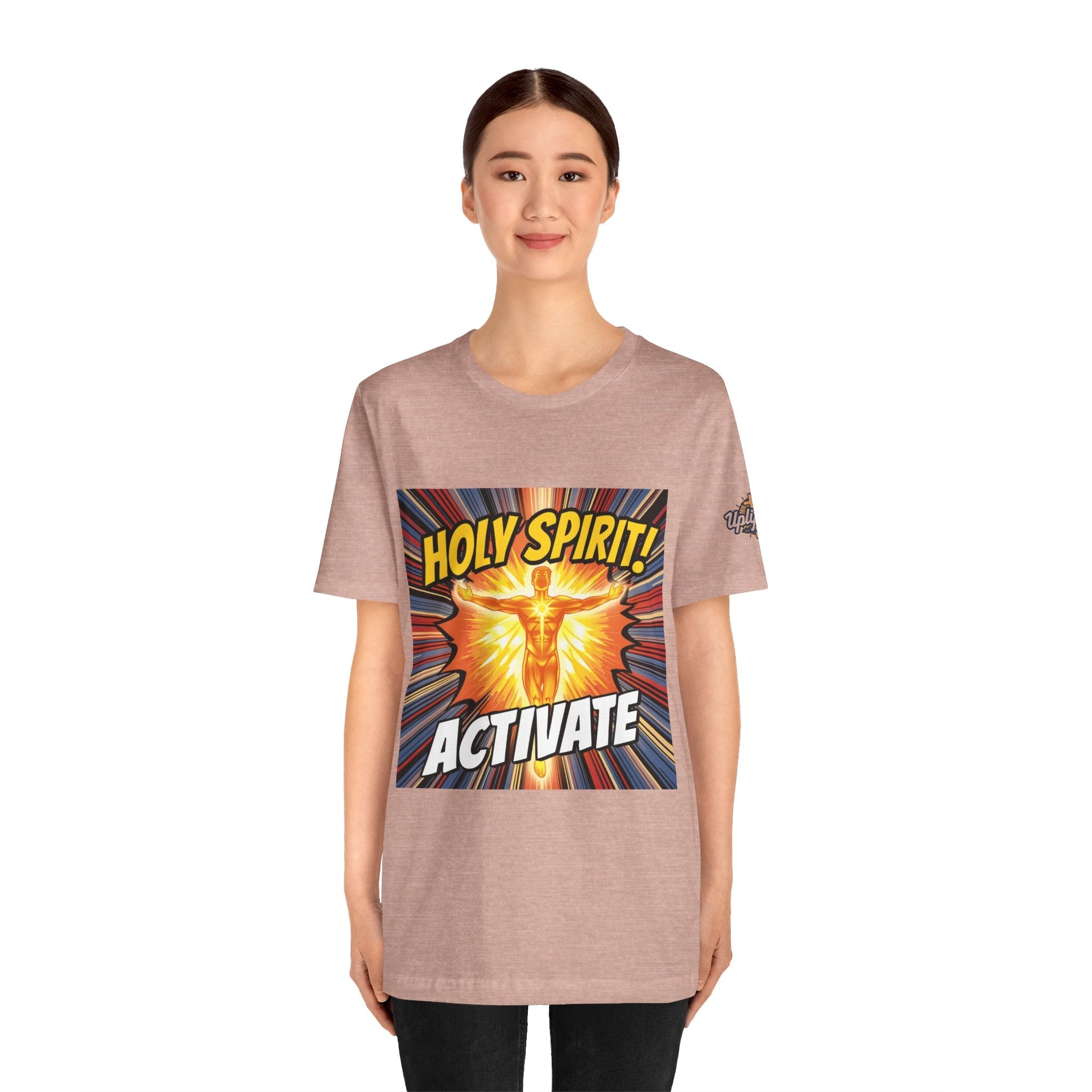 Holy Spirit Activate T-shirt – Superhero Christian T-shirt with Vibrant Power-Up Design for Faith-Fueled Boldness Printify