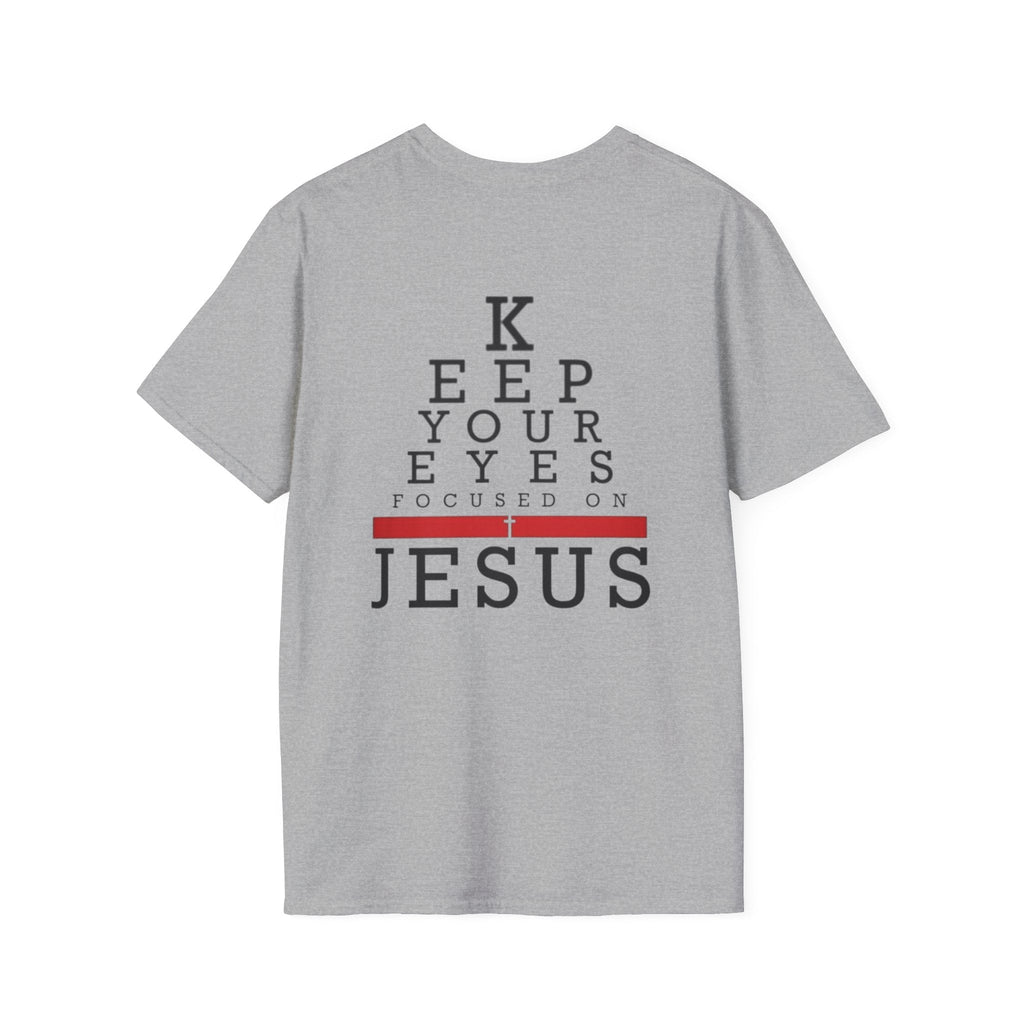 Keep Your Eyes Focused on Jesus T-shirt - Eye Chart Christian T-shirt - Faith Apparel Printify