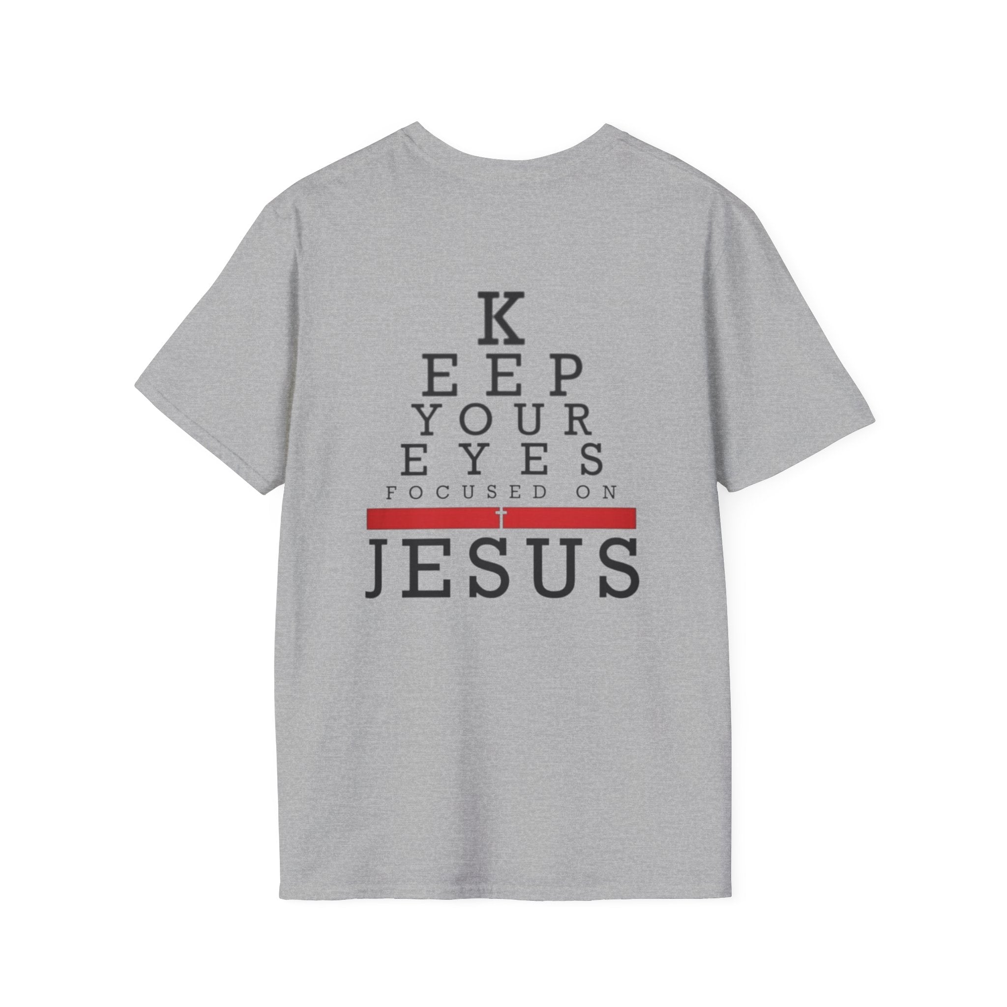 Keep Your Eyes Focused on Jesus T-shirt - Eye Chart Christian T-shirt - Faith Apparel Printify