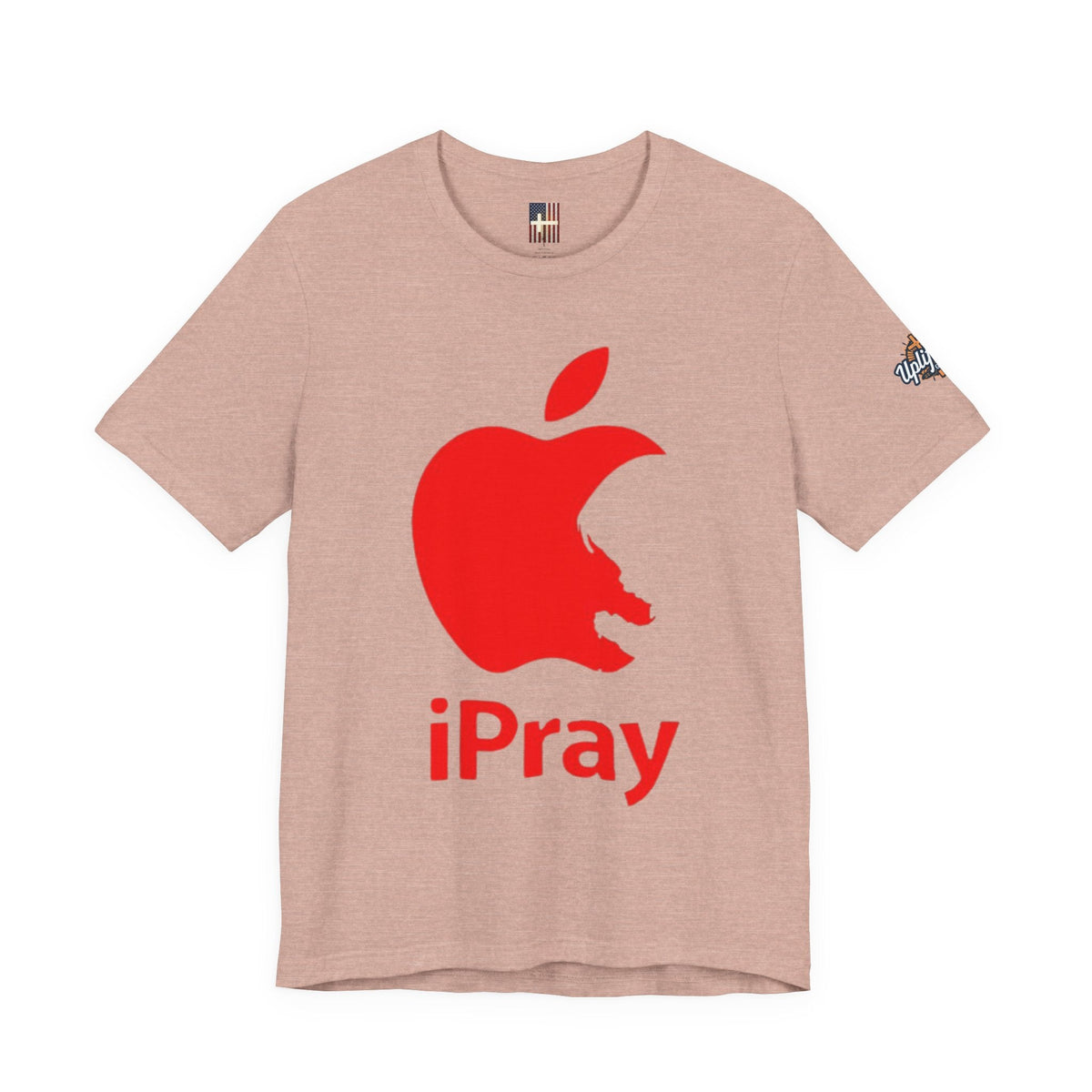 iPray Red Apple Christian T-Shirt — Faith Graphic Tee Printify