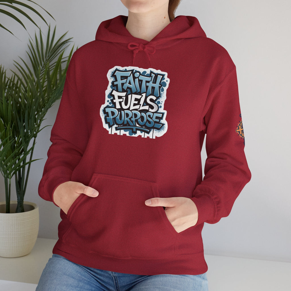 Faith Fuels Purpose Hoodie – Inspirational Christian Sweatshirt for Divine Drive & Unstoppable Belief Printify