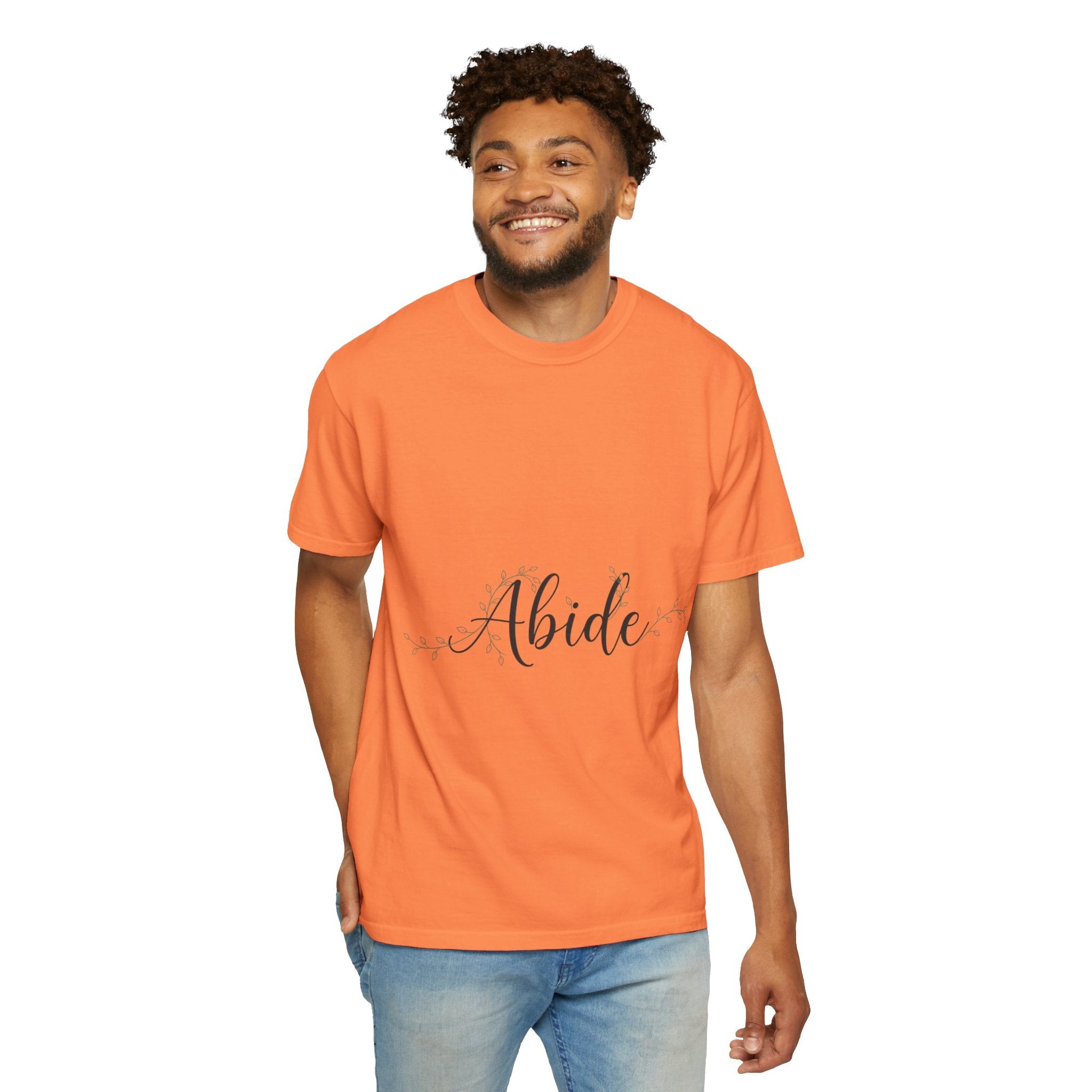 Abide in the Lord T-Shirt – Vine Design Christian Tee for Faithful Hearts Printify