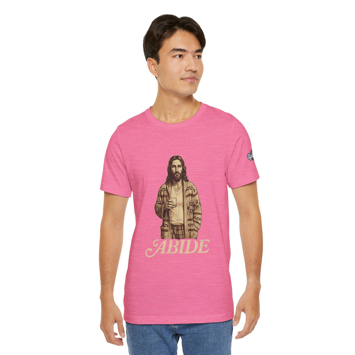 Abide Vintage Jesus Tee — "The Dude" Graphic Christian T-Shirt Printify