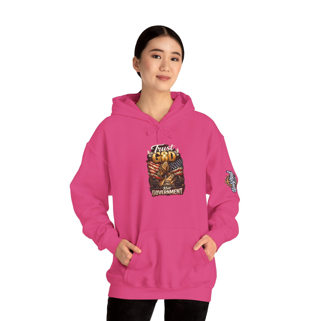 Trust God Not Government Hoodie — Vintage Patriotic Christian Hoodie Printify