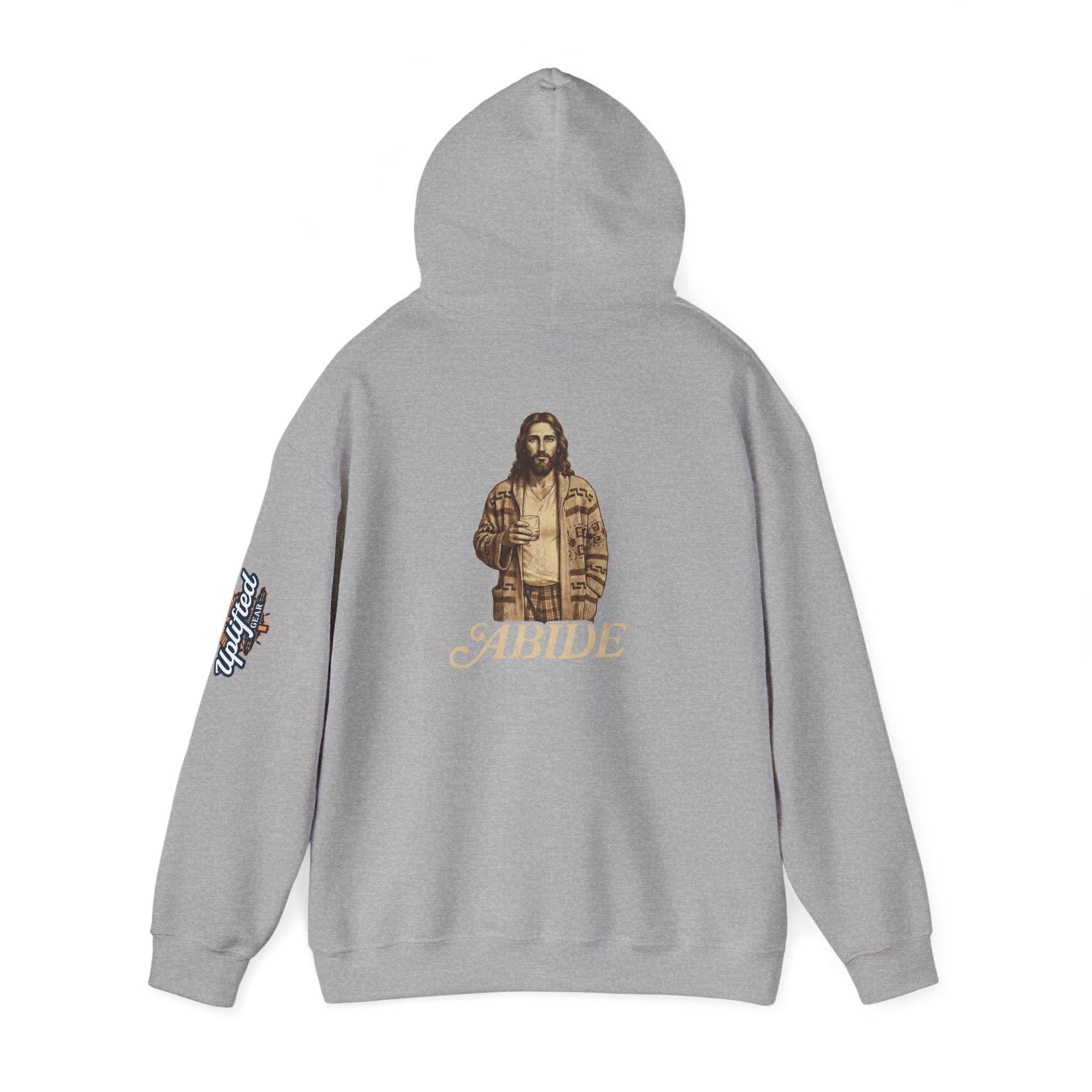 Abide Jesus Hoodie — Vintage 'The Dude' Religious Graphic Hoodie Printify