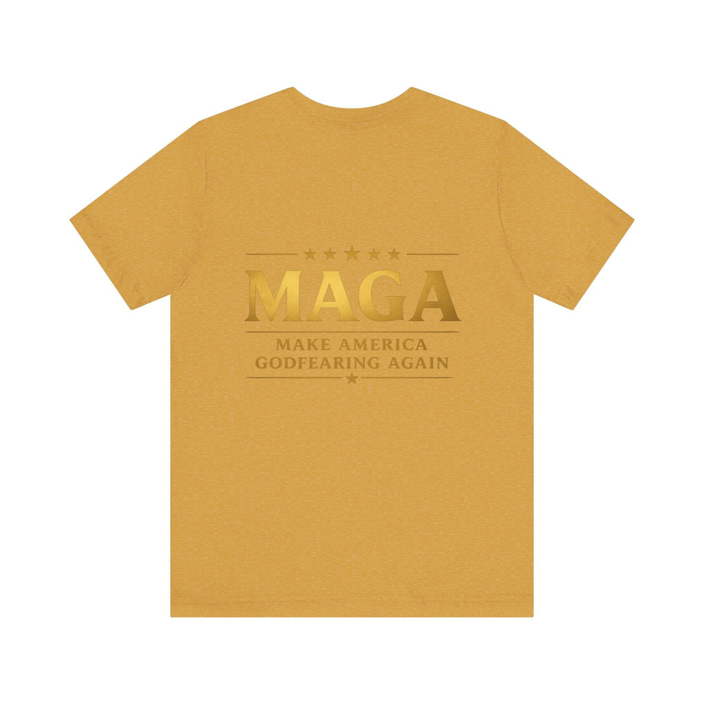 MAGA Gold Letter T-Shirt — "Make America Great Again" Printify
