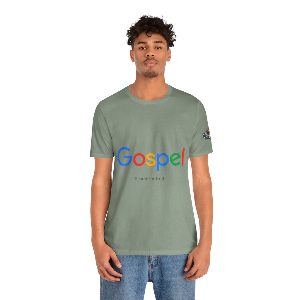 Gospel Graphic Tee — "Gospel" Colorful Logo Christian T-Shirt Printify