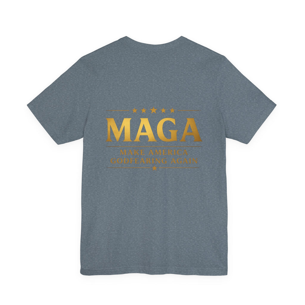MAGA Gold Letter T-Shirt — "Make America Great Again" Printify