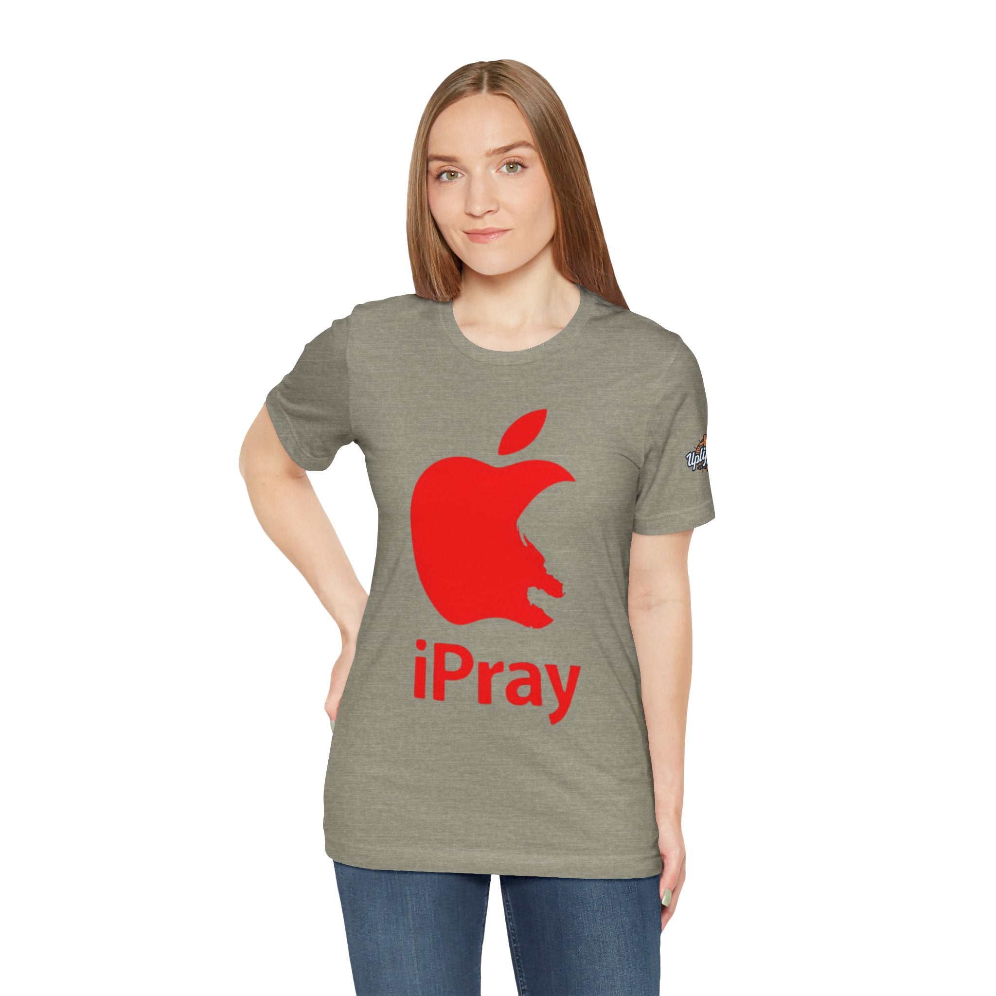 iPray Red Apple Christian T-Shirt — Faith Graphic Tee Printify