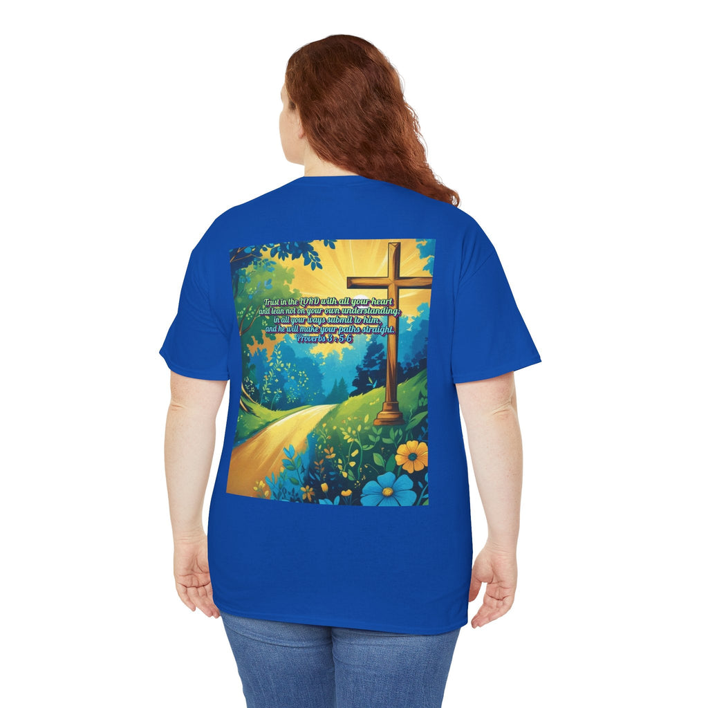 Trust in The Lord Proverbs 3:5-6 Biblical Design Unisex Heavy Cotton Tee Printify