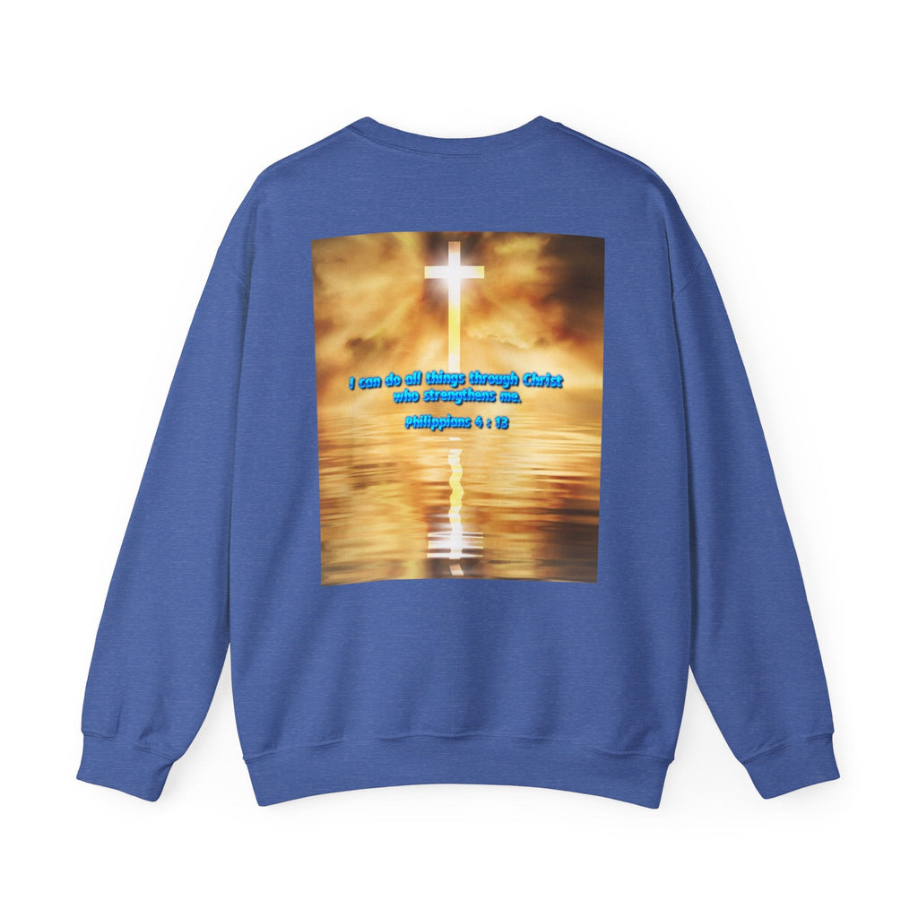 Bible Verse Heavy Blend™ Crewneck Sweatshirt Unisex  - Philippians 4 : 13 Printify